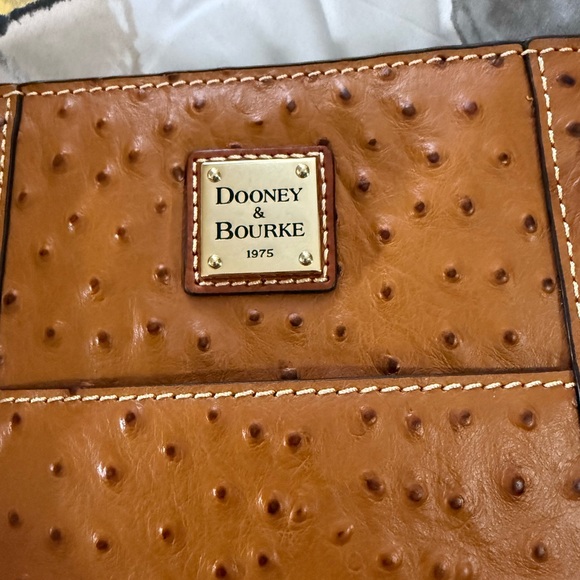Dooney & Bourke Brown Ostrich-Embossed Tote - Picture 2 of 14